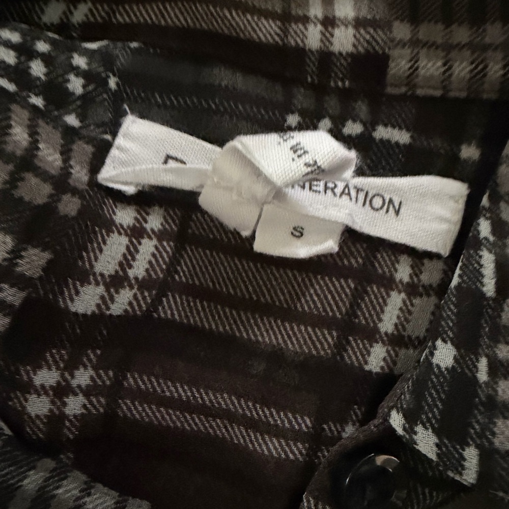 Bcbgeneration Black Gray Plaid Button Down Blouse… - image 2